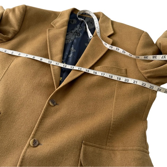 William Hunt Tan Light Brown Camel Cashmere 2 Button Blazer Sport Coat Sz 46 - Picture 10 of 12